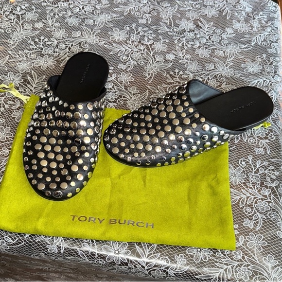 Tory Burch Black Studded Mules - Picture 5 of 9